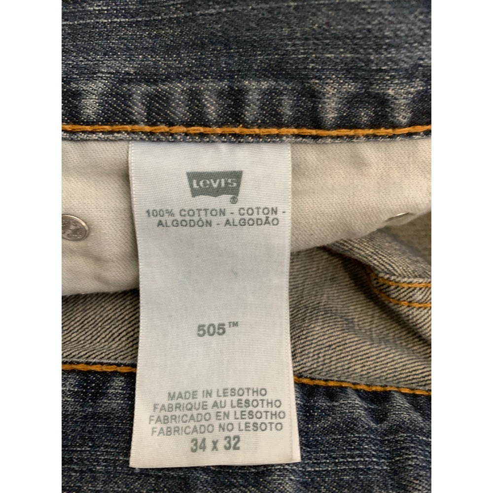 Vintage Levis 505 Jeans Mens 34x32 Blue Straight Leg Y2K Denim Pants - Picture 4 of 9